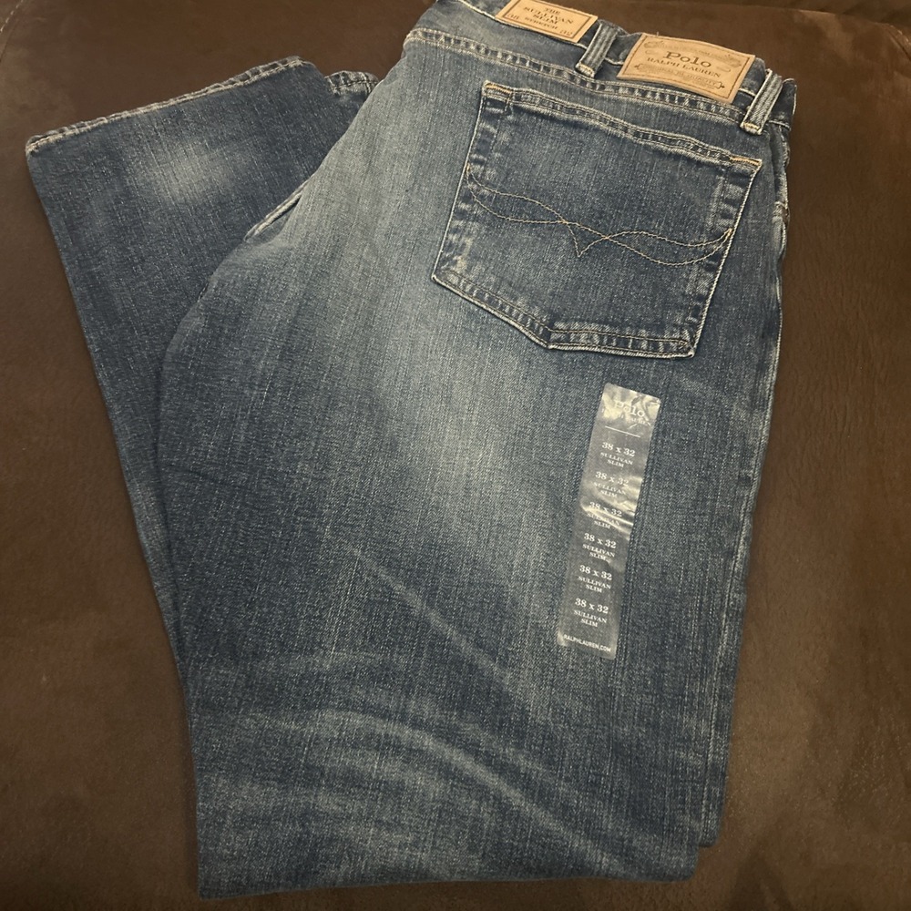 Polo Ralph Lauren Sullivan Slim Jeans Mens 38X 32 Blue Stretch